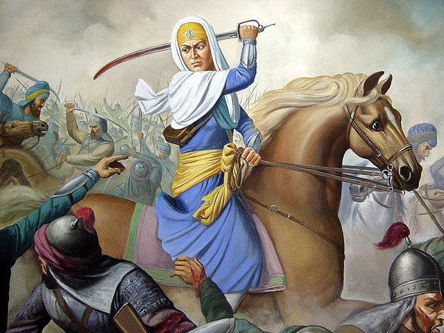 Mai Bhago Ji Leading the 40 Sikhs