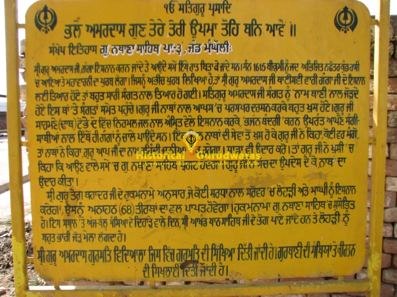 गुरुद्वारा श्री नथाणा साहिब, जंड मंगोली